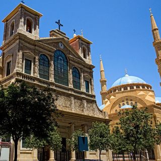 Church of Saint George Maronite and Mohammad Al-Amin Mosque in Downtown Beirut