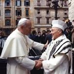 Pope John Paul II and chief rabbi of Rome Elio Toaff