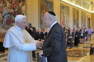 Pope Benedict and Rabbi Arthur Schneier in the Vatican
