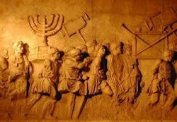 Romans carrying away the menorah from the Temple