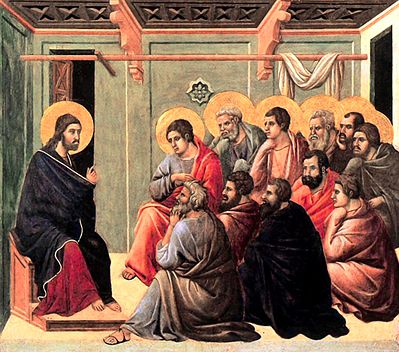Jesus taking leave of the apostles
