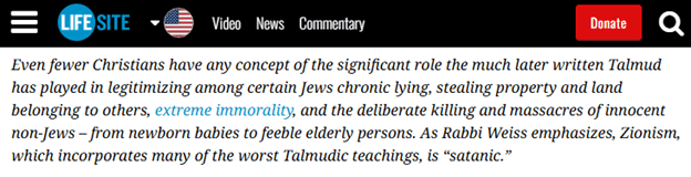 LSN: Claims Talmud is Immoral