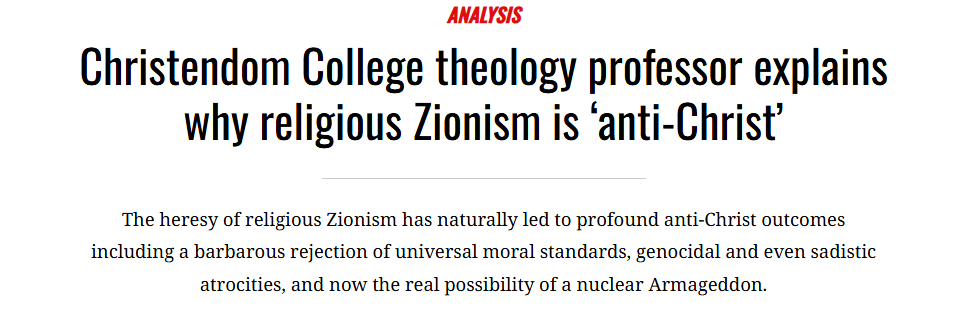 Zionism is 'anti-Christ'